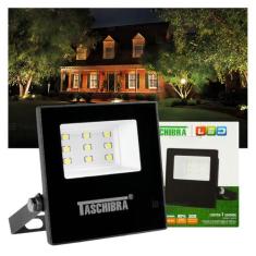Refletor Taschibra TR LED 10 Slim Preto, Luz Fria 6500K
