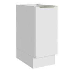 Balcão Madesa Lux 35 cm 1 Porta (Sem Tampo) - Branco/Branco Veludo, Br