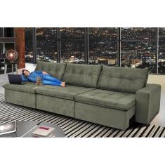 Sofá Austrália. 4,12 Mts Retrátil, Reclinável Com Molas e Pillow no As
