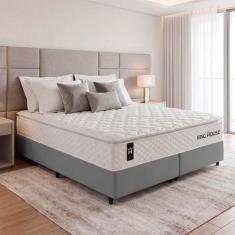 Conjunto Cama Box c/ Molas Ensacadas New Moon Branco King 193x203x66 -