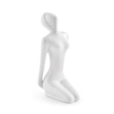 Escultura Yoga Branca Em Porcelana 12965 Mart