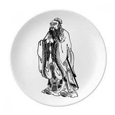 Dao Religion China Lao Tzu Prato decorativo de porcelana Salver Prato de jantar
