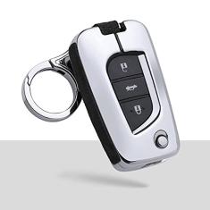 TPHJRM Carcaça da chave do carro em liga de zinco, capa da chave, adequada para Toyota Auris Corolla Avensis Verso Yaris Aygo Scion TC IM 2015 2016