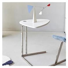 Mesa de centro pequena mesa lateral, mesa de canto para espaços pequenos mesa de destaque ao ar livre pátio mesa de centro para sala de estar quarto varanda escritório, altura ajustável, com pernas de aço inoxidável mesas de canto (Colo