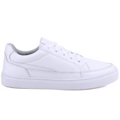 Tenis Masculino Sapatenis Branco Em Couro Leve 2001 Mr. Gutt