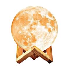 Luminaria 3D Lua Cheia Touch RGB Abajur Decoracao LED USB