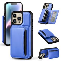 SkyEagle Capa carteira compatível com iPhone 14 Pro Max com suporte para cartão, capa de telefone com bloqueio de RFID para mulheres e homens, capa flip de couro PU, capa à prova de choque,