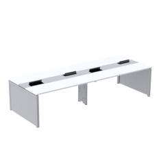 Mesa de Plataforma Dupla para 4 Pessoas Corporativa 160x140/4p Branco/Cinza