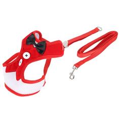 Coleiras e Trelas para Gatos, Suprimentos para Gatos, Respiráveis ​​à Prova de Fuga, para Caminhar, Colete Com Laço Fofo, Trela, Suprimentos para Gatos (C 32,5x11,5x4cm /