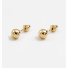Brinco de Ouro 18k Bolinha de 3mm Infantil, bebê, recém nascido ou 2 f