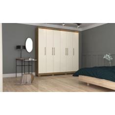 Guarda Roupa Pernambuco 6 Portas e 6 Gavetas - Cor Nature / Champanhe 