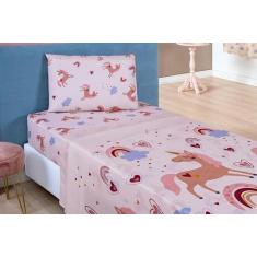 Lençol Infantil Menino Bouti 03 Peças 200 Fios Unicornio - De Luca Enx