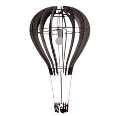 Luminária Teto tipo Pendente BALÃO MDF - Completa - Cor: Preta - LENOB