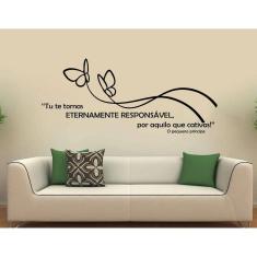 Adesivo Decorativo De Parede Frase Borboleta Com Rastro