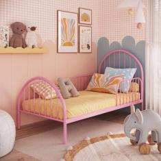 Cama Infantil em Ferro 199x110x95 cm Hope Rosa Bebê - Camas e Beliches
