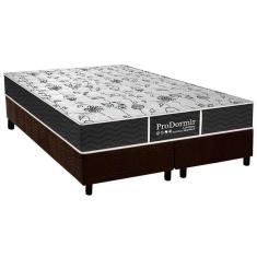Cama Box King: Colchão Molas Probel Prolastic Prodormir Sleep + Base Crc Suede Marrom(193X203)