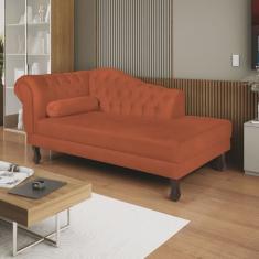 Diva Recamier Dora 160cm Lado Direito Suede Terracota