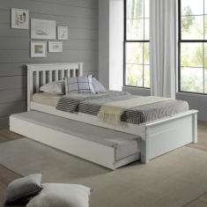 Conjunto Cama Solteiro Inglesa com Cama Auxiliar em Madeira Maciça Mv 