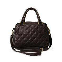 Bolsa Baú Feminina de Couro Modelo Jéssica - Relicário (Marrom Café)