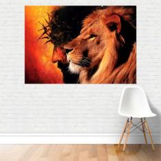 Quadro Religião: Leão De Judá Jesus Coroa De Espinhos Canvas - Plinpli