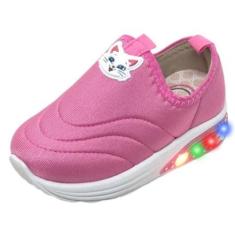 Tênis Infantil Menina Luz Conforto Gatinha Casual Molekinha-Feminino