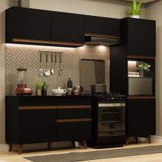 Armário De Cozinha Completa 250Cm Preto