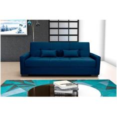Sofá Cama Lavínia 3 Lugares 203cm Azul Matrix, Azul, 3