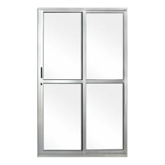 Porta de Correr em Alumínio 2 Folhas MGM Minas Lux 2,10mx1,60mx7cm Branco