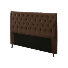Cabeceira para Cama Box Casal 140cm Cristal Suede Chocolate - JS Móveis