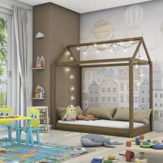 Cama Montessoriana Infantil Madeira Maciça Madri Espresso Móveis Castanho