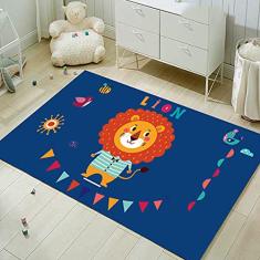 jia cool, Tapete de desenho animado, tapete de princesa e castelo para decoração de sala de estar, tapete antiderrapante para jogos para quarto de crianças, tapete infantil (80 x 160 cm)