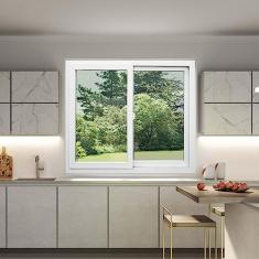 Janela de Pvc 120x200cm 2 Folhas com Vidro Liso Itec Brimak Branco