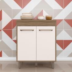 Balcão 2 Portas com Tampo Lisboa carvalho oak/off white