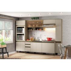 Kit De Cozinha Completa 8 Peças Connect (2 Armários 2 Balcões 2 Paneleiros ) Duna/cristal