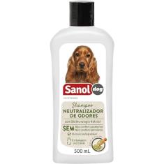 Sanol Dog Shampoo De Pêlos Para Cães E Gatos Neutralizador De Odores 500 Ml Branco