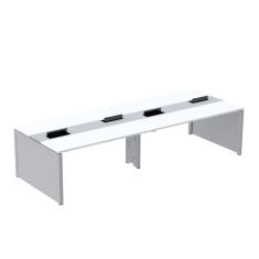 Mesa de Plataforma Dupla para 4 Pessoas Corporativa 120x140/4p Branco/Cinza