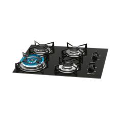 Cooktop a Gás Fischer 4Q Tripla Chama Mesa Vidro Bivolt