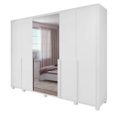 Guarda Roupa Easy Space 6 Portas C/Espelho Branco Lopas