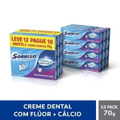 Creme Dental Sorriso Tripla Limpeza Completa 70g 12 unidades