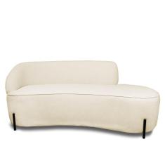 Sofá 2 Lugares Orgânico 140cm Pé Ferro Pto Morgan Bouclê L01 - D`rossi Cor Bege