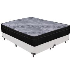 Cama Box Branco e Colchão Airtech Pampa Molas ensacadas Queen Ortobom