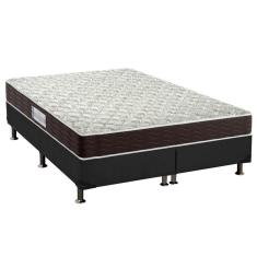 Cama Box Queen: Colchão Espuma D33 Probel Advanced + Base Crc Suede Black(158X198)
