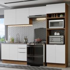 Armário de Cozinha Completa 270cm Rustic/Branco Stella Madesa 05