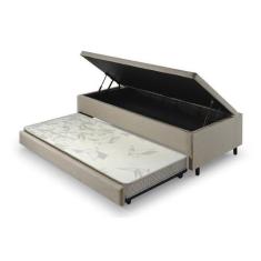 Bicama com Baú Solteiro Reforçado em Linho 88x188cm B&G