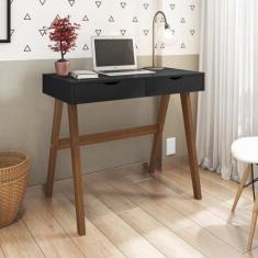 Escrivaninha Mesa Escritório 2 Gavetas 100% MDF Iza Espresso Móveis