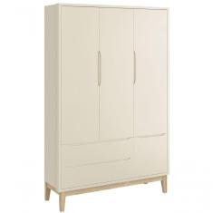 Guarda-roupa Retrô 3 Portas Classic New Areia Fosco Com Natural - Reller