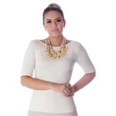 Blusa Feminina da Moda Sustentável Meia Manga Palha 