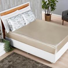 Jogo de Lençol Casal Padrão Alya Cetim 3 Peças - Marfim