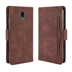 Capa com compartimento para cartão para Kyocera DIGNO BX, capa flip de couro para Kyocera DIGNO BX, capa magnética retrô para celular, capa carteira de telefone com compartimentos para cartões