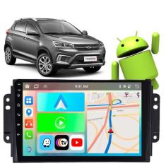 Kit Multimidia Android Carplay 9 Pol Tiggo 2019 a 2022 GPS Youtube  - 